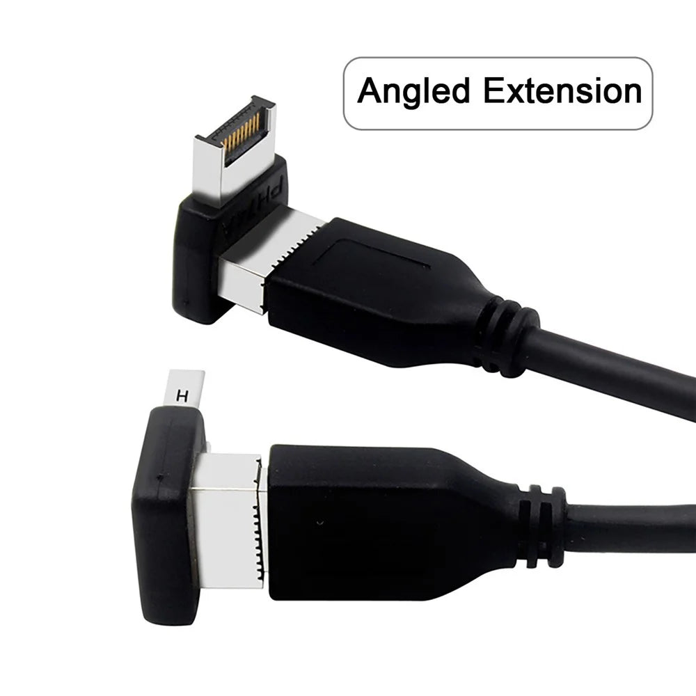 UC-059 2Pcs/Set USB 3.1 Motherboard Type-E Male to Female Extender Data Adapter Up/Down Angled Converter Support 10Gbps Transmission - 5