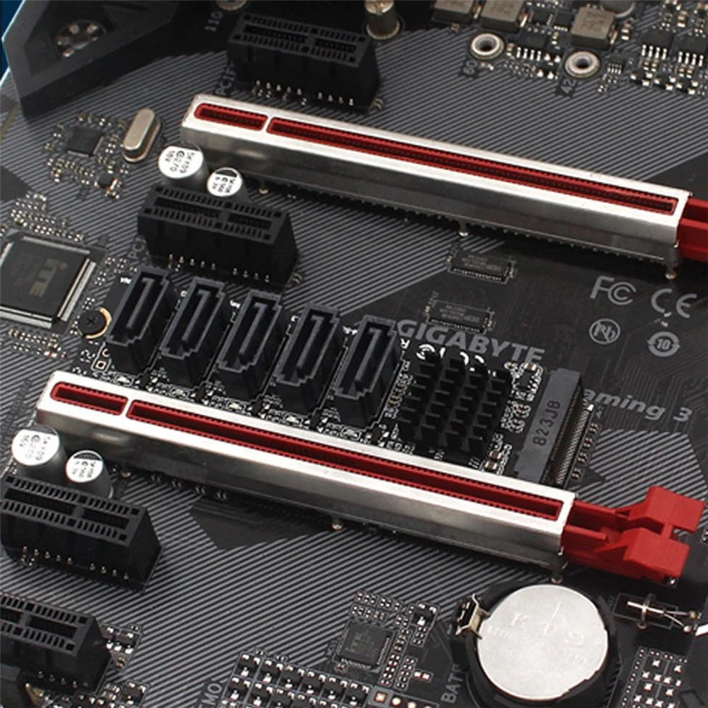SA-004 22x80mm NGFF NVME M-Key PCI Express to SATA 3.0 5 Ports Adapter Card Converter Hard Drive Extension Card Support 6Gbps Data Transmission JMB585 2280 - 5