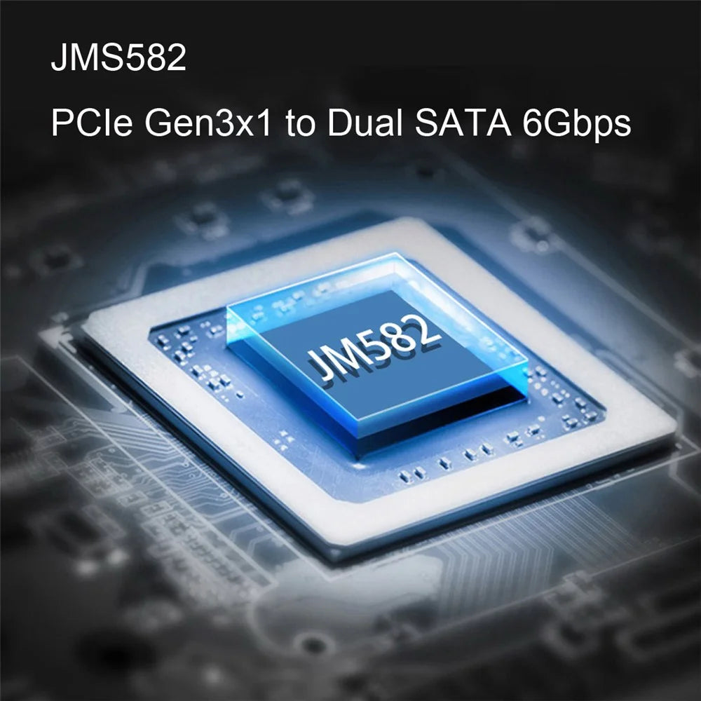 SA-034 22x30mm NGFF Key A+E PCI Express to Dual SATA-7P 3.0 6Gbps Adapter Card Hard Drive Extension Converter JMB582 - 5