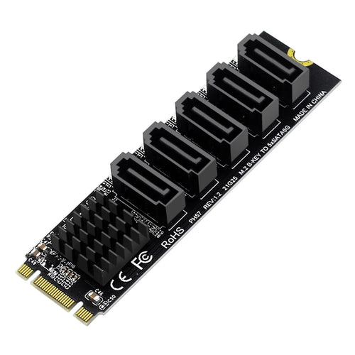SA-035 22x80mm NGFF Key B+M to SATA 3.0 6Gbps 5 Ports Adapter Converter Port Select JMB575 - 1