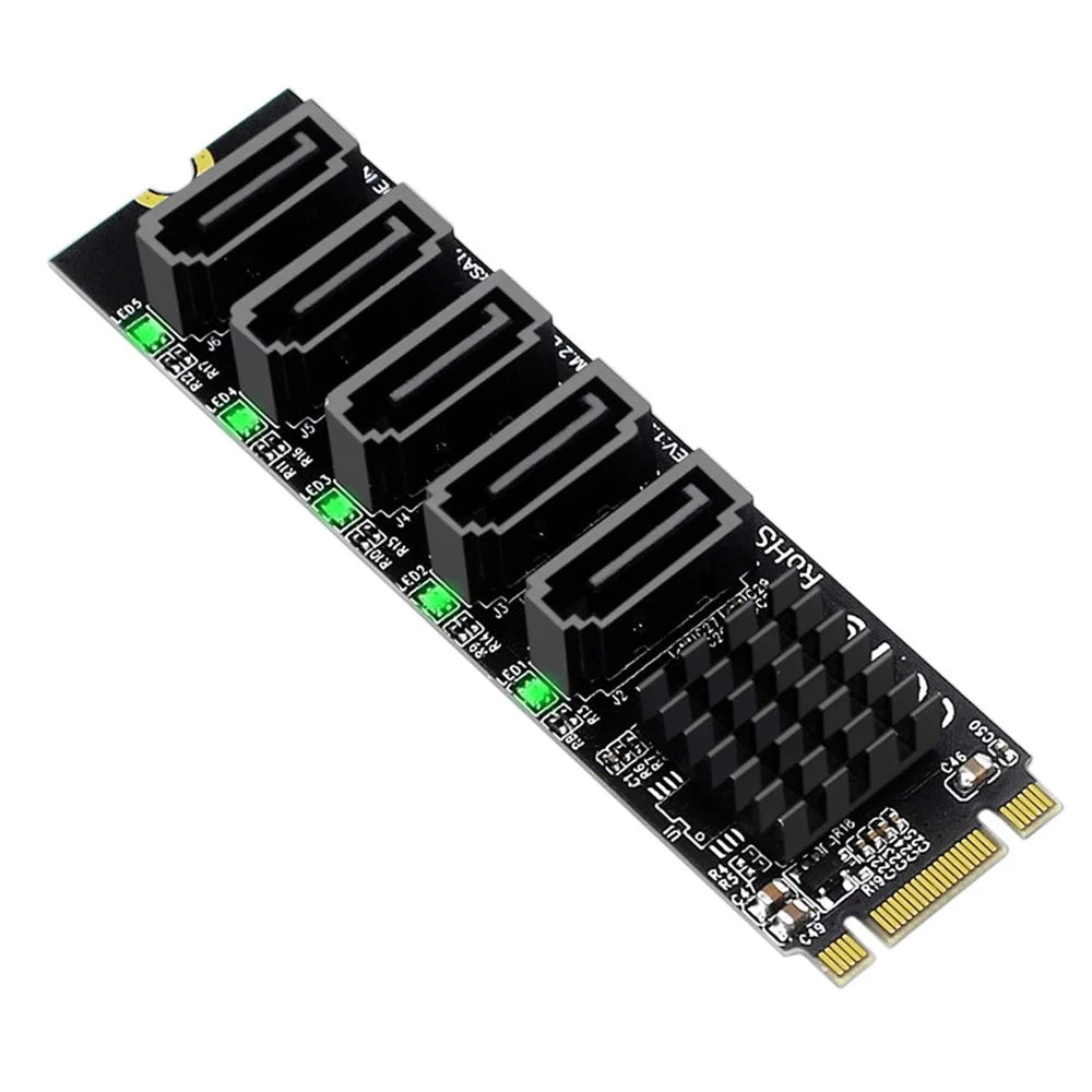 SA-035 22x80mm NGFF Key B+M to SATA 3.0 6Gbps 5 Ports Adapter Converter Port Select JMB575 - 7