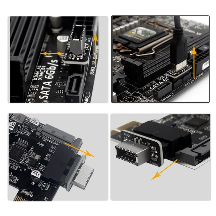 UC-069 Overmold USB 3.1 Front Panel Socket Key-A Type-E to USB 3.0 20Pin Header Male Extension Adapter - 5