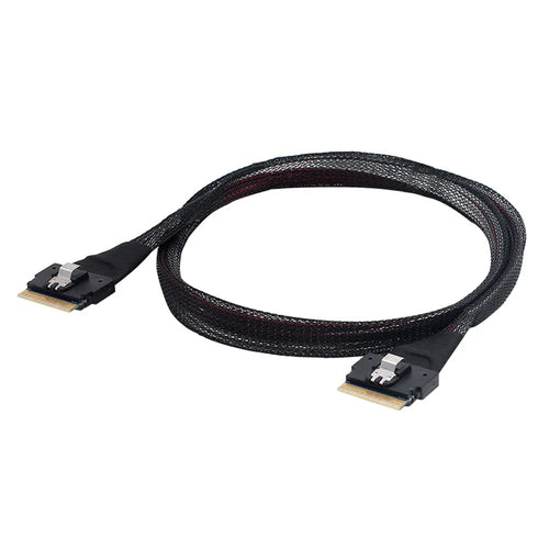SF-028 0.5m PCI-E Slim Line SAS 4.0 SFF-8654 8i 74Pin Host to SFF-8654 Slim SAS Target Cable - 1