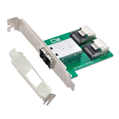 SF-019 2-Ports Mini SAS HD SFF-8644 to Internal Mini SAS SFF-8087 Adapter with Full PCIe Slot Profile Mounting Bracket - 1