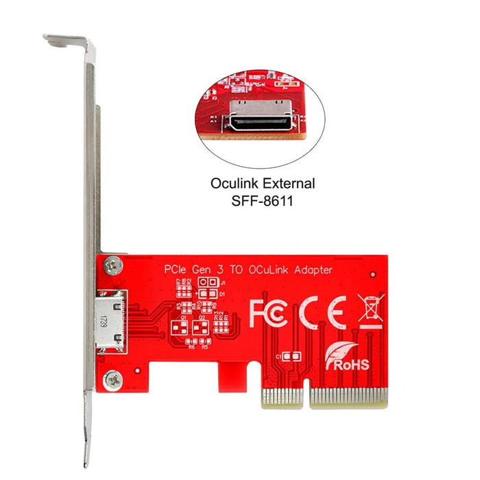 SF-032 PCI-E 3.0 Express 4.0 X4 to Oculink SFF-8612 SFF-8611 Host Adapter for PCI-E SSD with Long+Short Bracket - 2