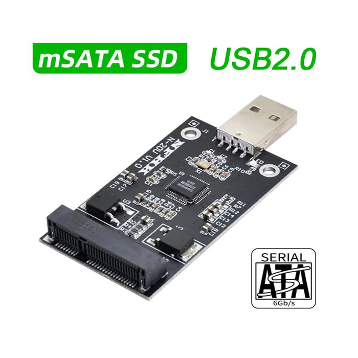 U2-008 Mini PCI-E mSATA to USB 2.0 External SSD PCBA Converter Adapter Card without Case - 3
