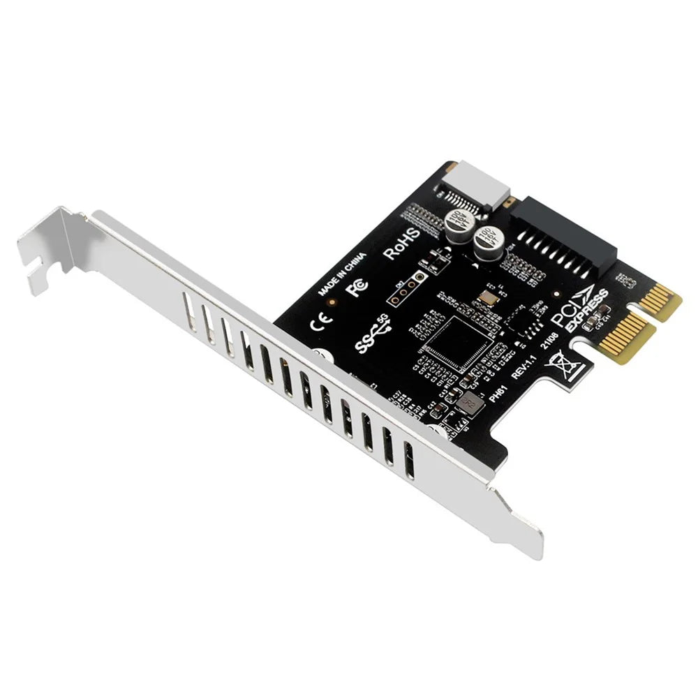 UC-039 Type-E USB 3.1 Front Panel Socket + USB 3.0 20-pin to PCI-E 1X Express Card VL805 Motherboard Adapter - 1