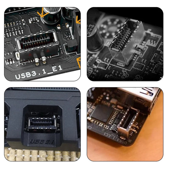 UC-039 Type-E USB 3.1 Front Panel Socket + USB 3.0 20-pin to PCI-E 1X Express Card VL805 Motherboard Adapter - 7