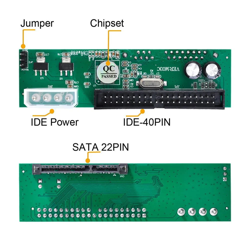 EP-014 SATA Disk to IDE/PATA 40Pin Motherboard Converter Adapter PCBA for Desktop and 2.5-inch 3.5-inch Hard Disk Drive - 4