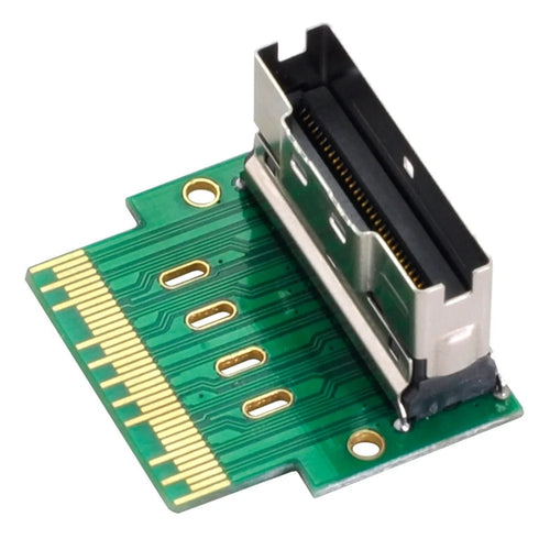 SF-007 PCI-E Slimline SAS 4.0 SFF-8654 8i 74pin to SFF-8654 74pin Male to Female Extender Adapter Angled Test Tool - 1