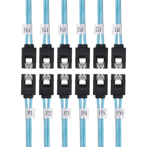 SF-018-0.5M Internal 6 SATA 7pin to 6 SATA 7pin Target SSD Hard Disk 6Gbps Data Server Raid Cable 0.5m - 1