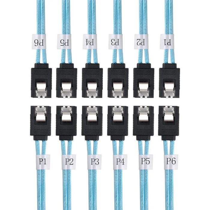 SF-018-0.5M Internal 6 SATA 7pin to 6 SATA 7pin Target SSD Hard Disk 6Gbps Data Server Raid Cable 0.5m - 1