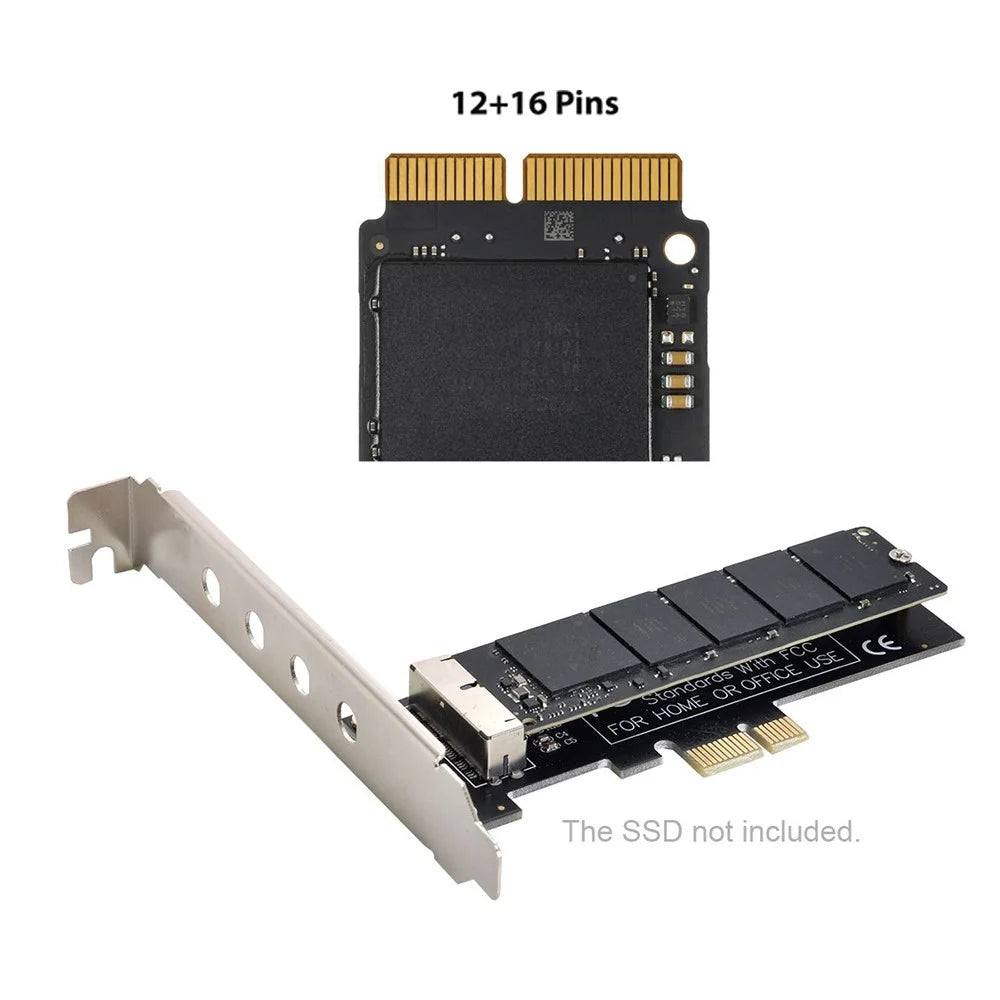 SA-143 PCI Express PCI-E 1X to 12+16Pin 2013-2017 Mac Pro Air SSD Convert Card for A1493 A1502 A1465 A1466 Adapter with Standard/Low Bracket - 4