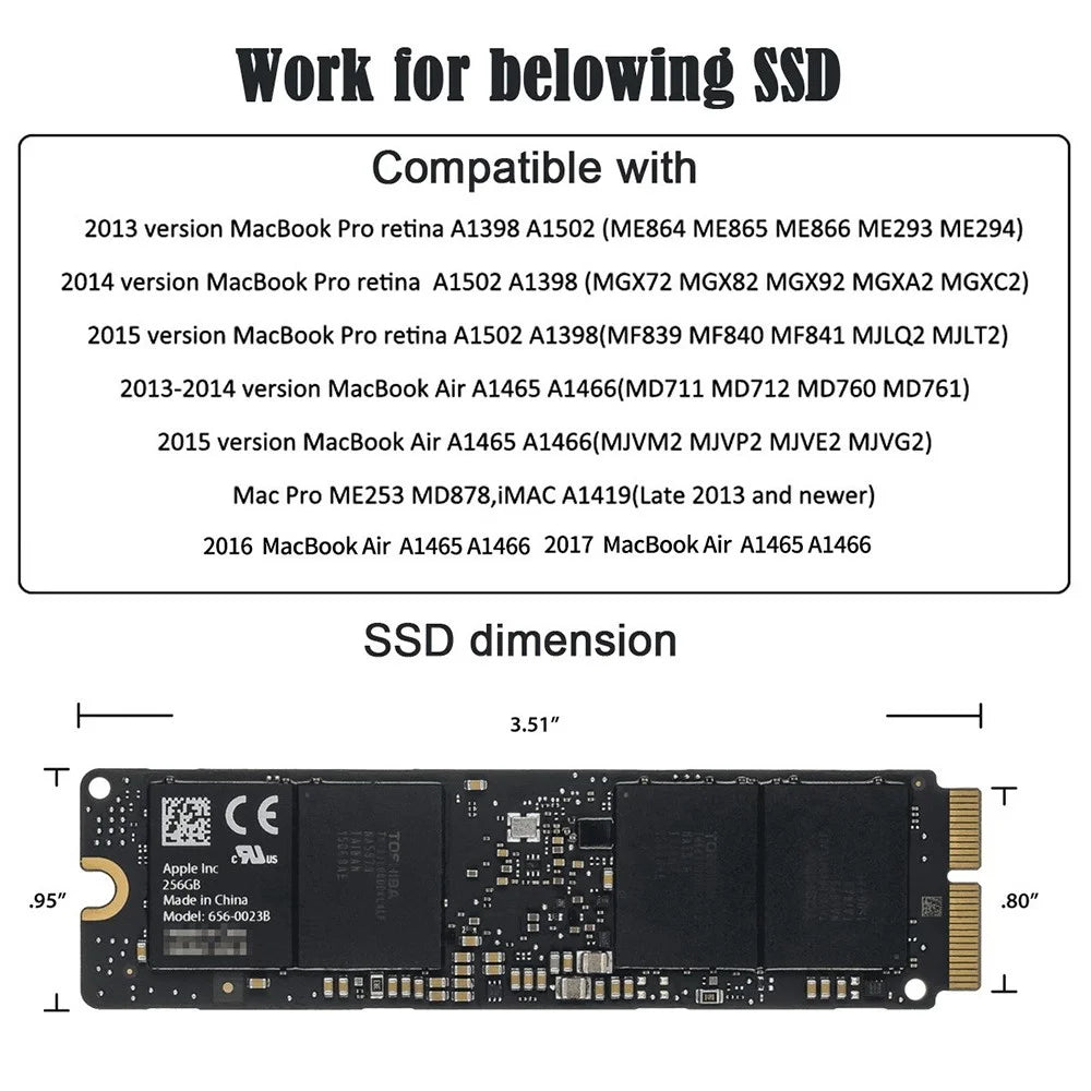 SA-143 PCI Express PCI-E 1X to 12+16Pin 2013-2017 Mac Pro Air SSD Convert Card for A1493 A1502 A1465 A1466 Adapter with Standard/Low Bracket - 5