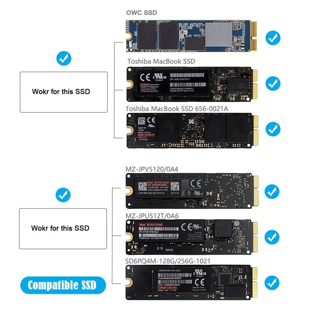 SA-143 PCI Express PCI-E 1X to 12+16Pin 2013-2017 Mac Pro Air SSD Convert Card for A1493 A1502 A1465 A1466 Adapter with Standard/Low Bracket - 7
