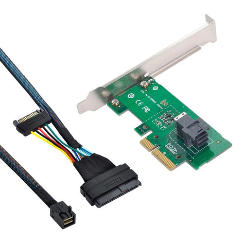 SF-024+SF-093 PCI-E 3.0 4.0 to SFF-8643 Card Adapter and U.2 U2 SFF-8639 NVME PCIe SSD Cable for Mainboard SSD - 1