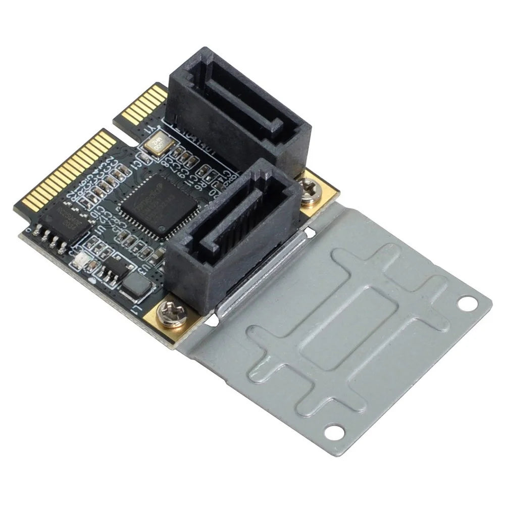 SA-033 Mini PCI-E PCI Express to SATA 3.0 Dual Ports Adapter Converter Hard Drive Extension Card - 1