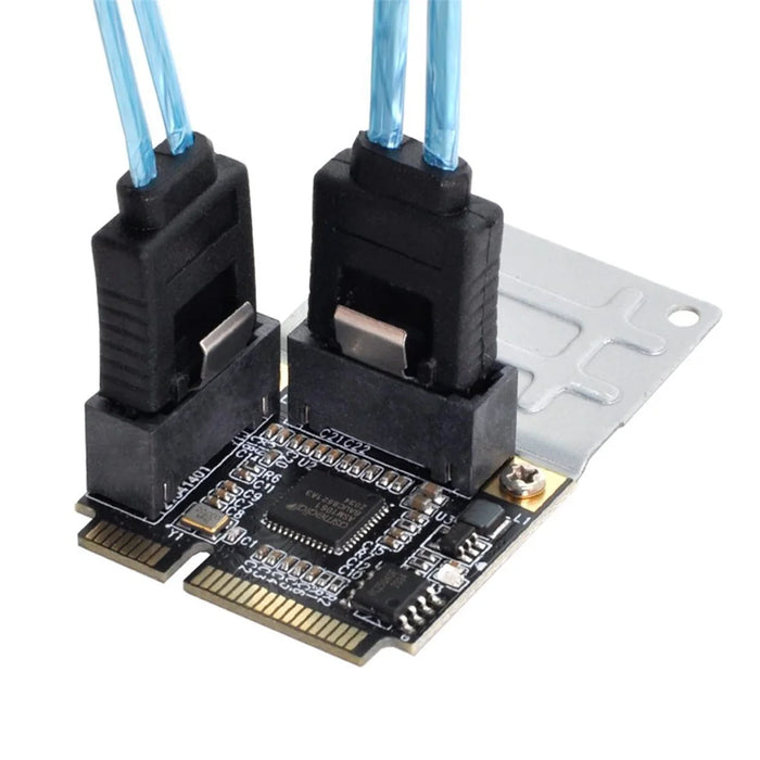 SA-033 Mini PCI-E PCI Express to SATA 3.0 Dual Ports Adapter Converter Hard Drive Extension Card - 7