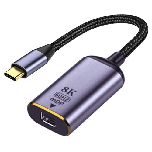 UC-006-M8K USB-C to Mini DP Cable Type-C Male to MINI-Displayport Female Cable Adapter Display 8K/60Hz UHD 4K Monitor Displays - 1