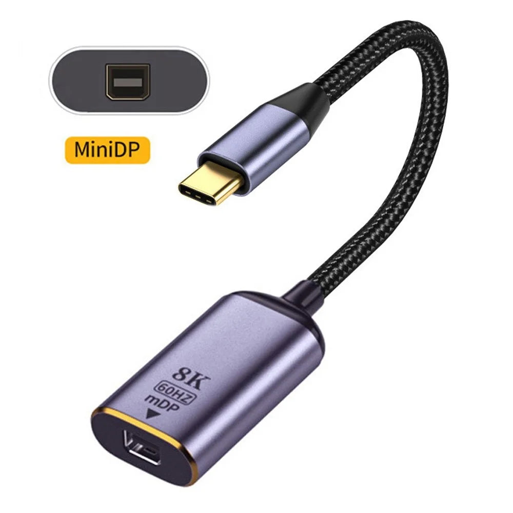 UC-006-M8K USB-C to Mini DP Cable Type-C Male to MINI-Displayport Female Cable Adapter Display 8K/60Hz UHD 4K Monitor Displays - 2