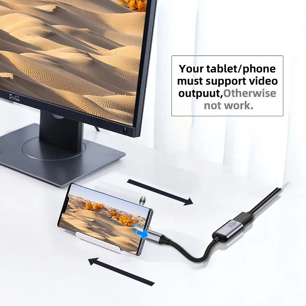 UC-006-M8K USB-C to Mini DP Cable Type-C Male to MINI-Displayport Female Cable Adapter Display 8K/60Hz UHD 4K Monitor Displays - 6