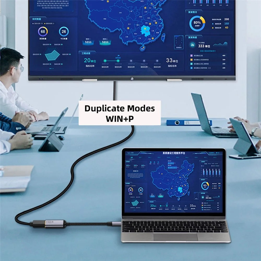 UC-006-M8K USB-C to Mini DP Cable Type-C Male to MINI-Displayport Female Cable Adapter Display 8K/60Hz UHD 4K Monitor Displays - 7