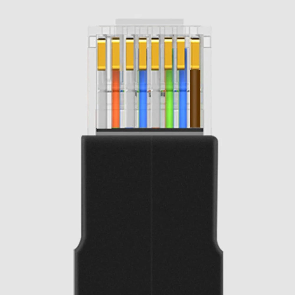 CABLECREATION CL0101 90 Degrees RJ45 Adapter Male to Female Right Angle Ethernet Socket Network Cable Connector - 4