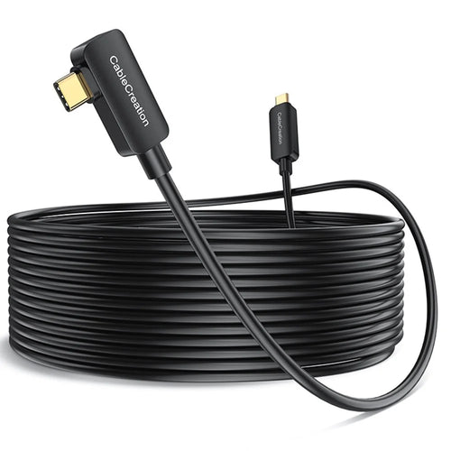 CABLECREATION CC1100 5m VR Optical Fiber Cable Elbow Design 10Gbps High-Speed Data Transfer USB3.2 Type-C Charging Cord - 1