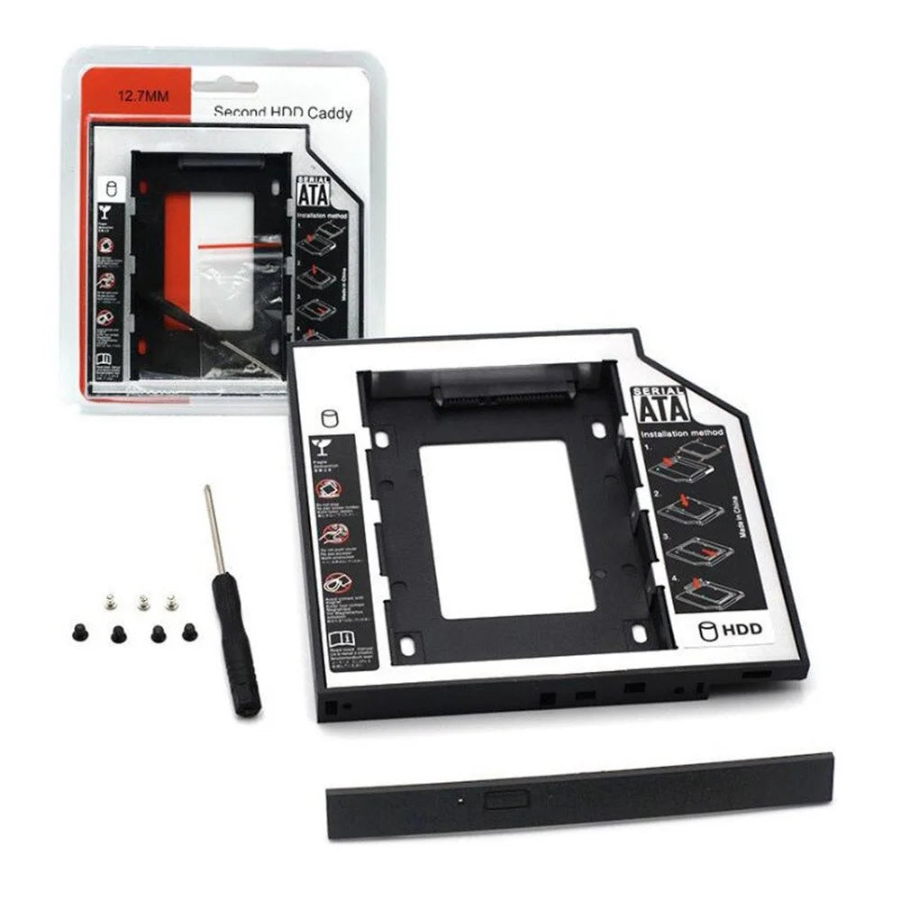 2.5" SSD Caddy Adapter SATA 3.0 Interface Hard Drive Holder Aluminum HDD Caddy 12.7mm / 9.5mm Hard Drive Mounting Bracket for Laptops, Computers - 9.5mm - 4