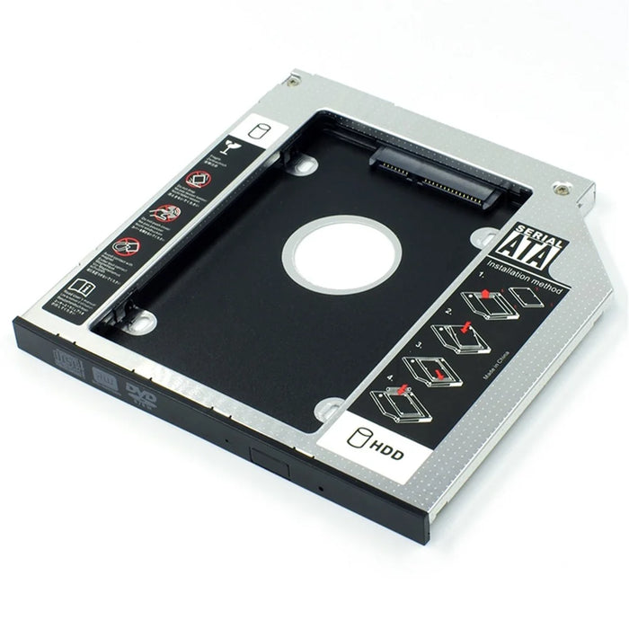 2.5 Inch Notebook Computer Internal SSD Hard Disk Drive Mounting Bracket Holder (All Aluminum Alloy) - 9mm - 2