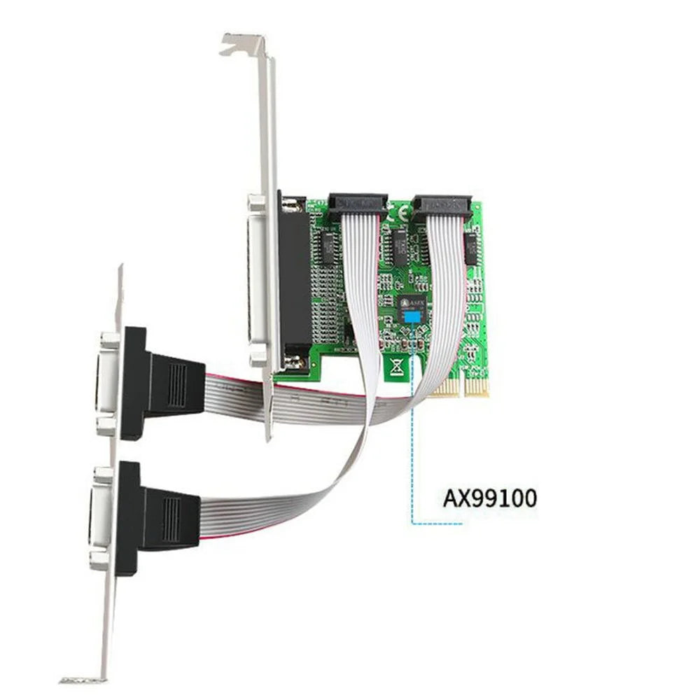 PCIe Expansion Card Dual Serial Ports + 1 Parallel Port Connectors Expansion Card with AX99100 Chip - 2
