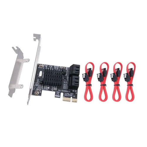 SATA PCIe Card Adapter 4 Ports SATA III to PCI Express 3.0 X1 Controller Expansion Card for HDD - 1