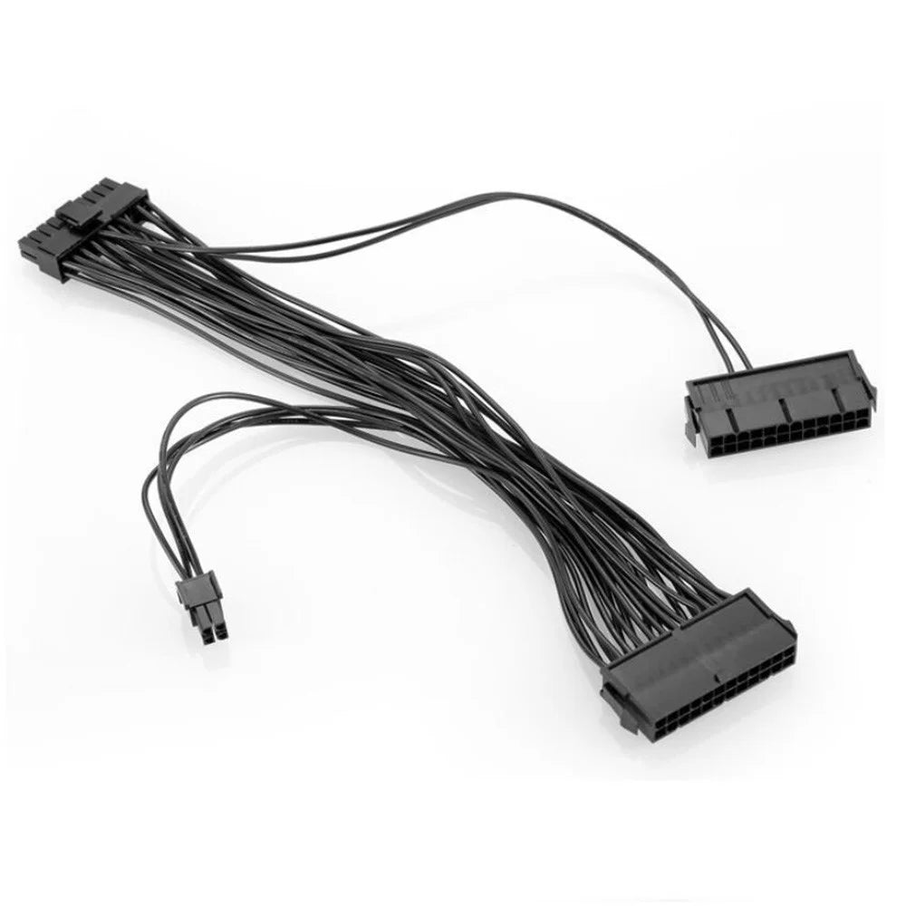 24Pin Power Supply Synchronizer Male to Female ATX Mining 24 Pin Dual PSU Extension Cable - 4