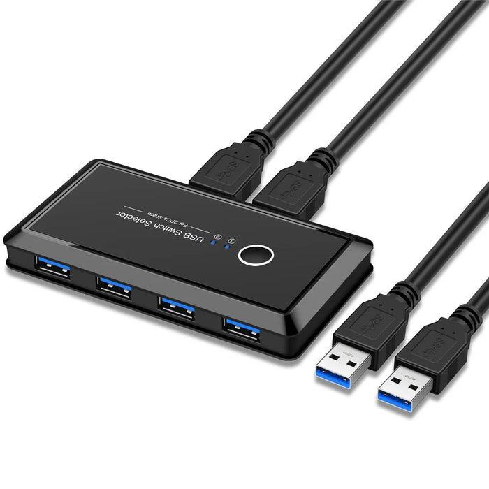 USB 3.0 Switcher Selector 2 Computers Sharing 4 USB Devices Suitable for Mouse Keyboard Printer USB Flash Drive Compatible with Mac OS / Windows / Linux - 1