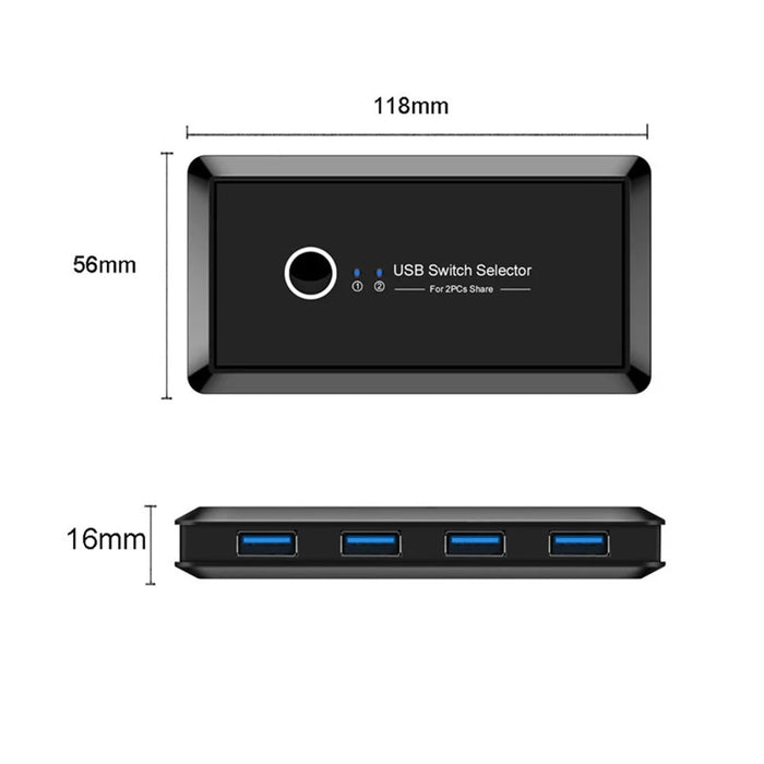 USB 3.0 Switcher Selector 2 Computers Sharing 4 USB Devices Suitable for Mouse Keyboard Printer USB Flash Drive Compatible with Mac OS / Windows / Linux - 7