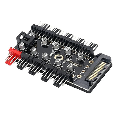 PC 1 to 10 4Pin PWM Cooling Fans HUB SATA Power / Large 4D Port Cooler Splitter Extension Adapter - SATA Powered - 1