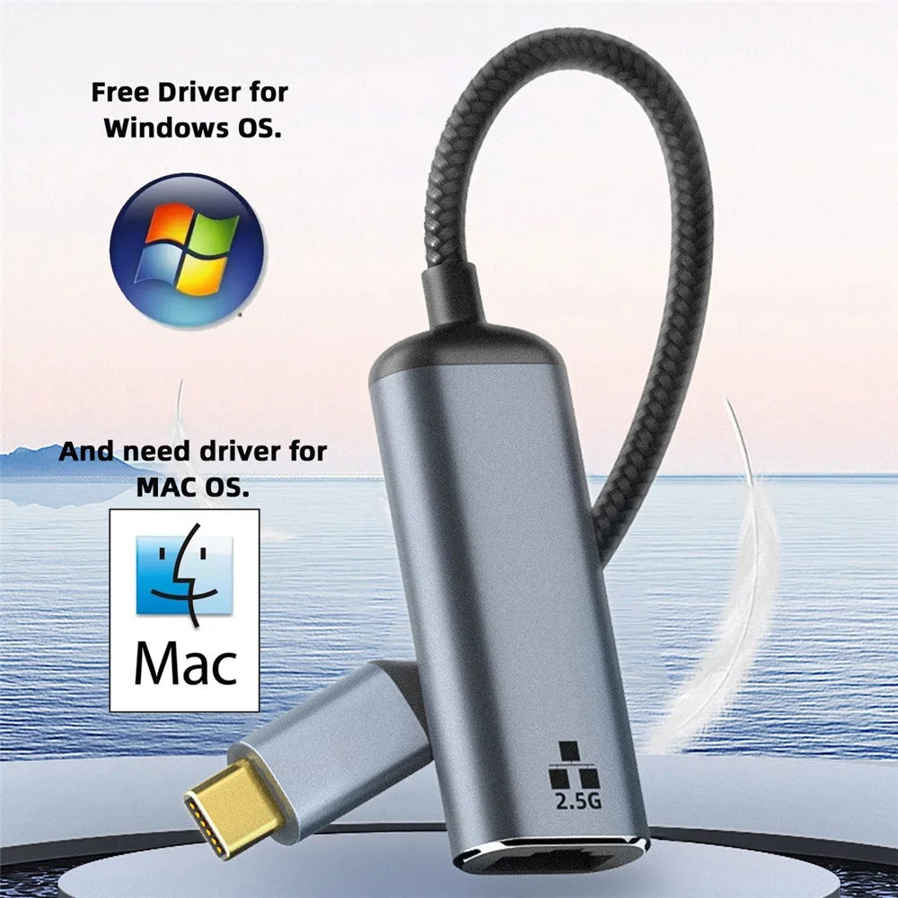 UC-006-GBE USB-C Type-C USB3.1 to 2500Mbps 2.5Gbps GBE Gigabit Ethernet Network LAN Cable Adapter for Laptop - 4
