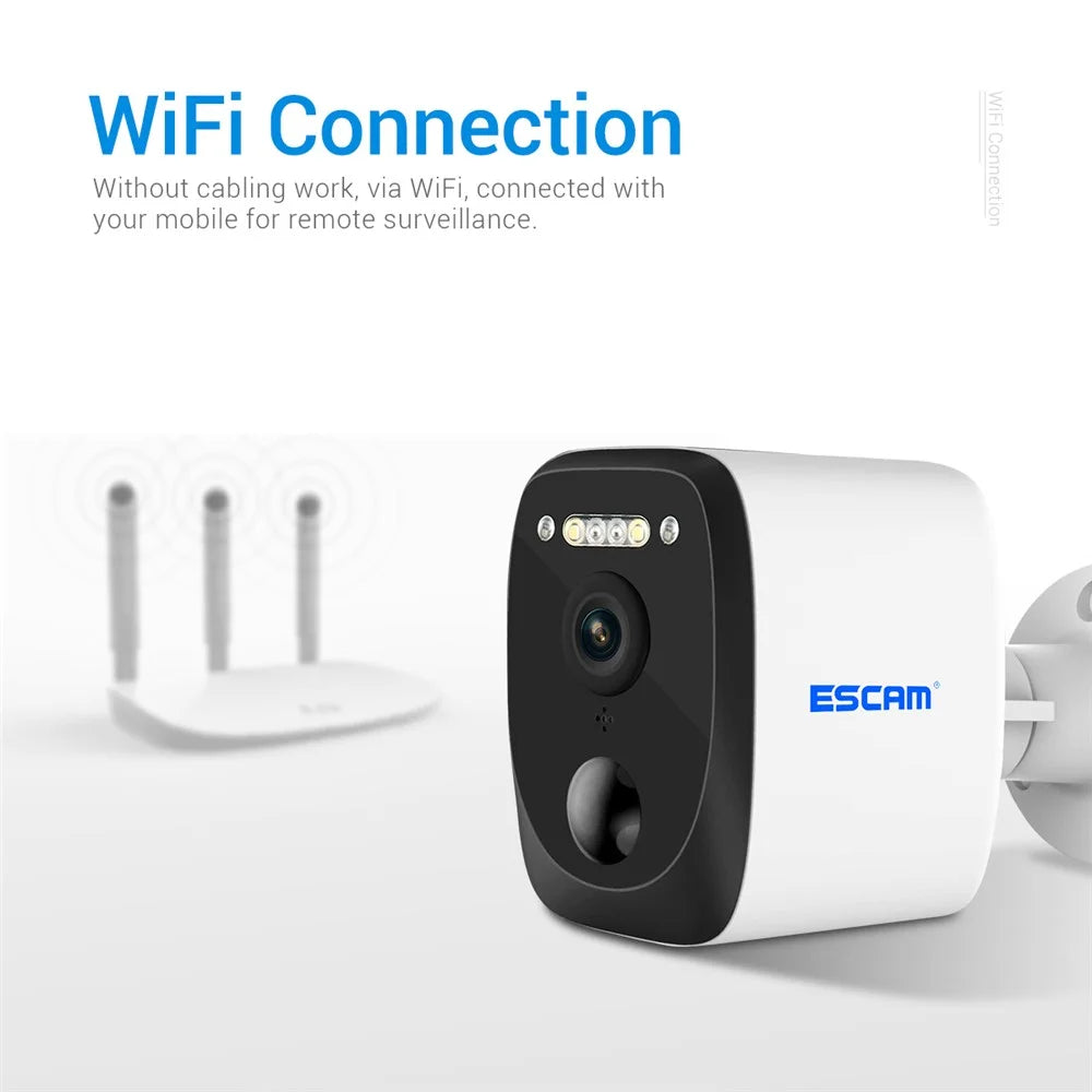 ESCAM QF370 3MP WiFi Cloud Storage Camera PIR Alarm Night Vision Two-way Audio Home Shop Security IP Camera with Solar Panel - 6