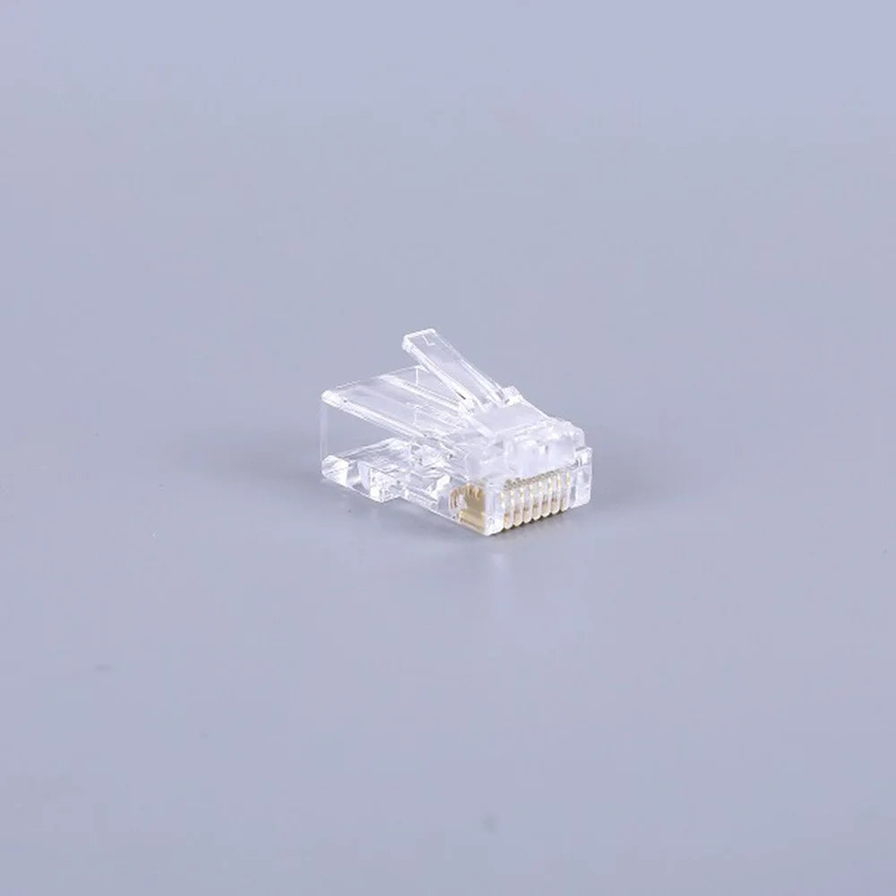 BAJEAL 100PCS RJ45 8P8C Cat6 Ends Cat 6 Crystal Connectors Heads Ethernet Cable Crimp Unshielded Pure Copper Gold-Plated Network Plugs - 6