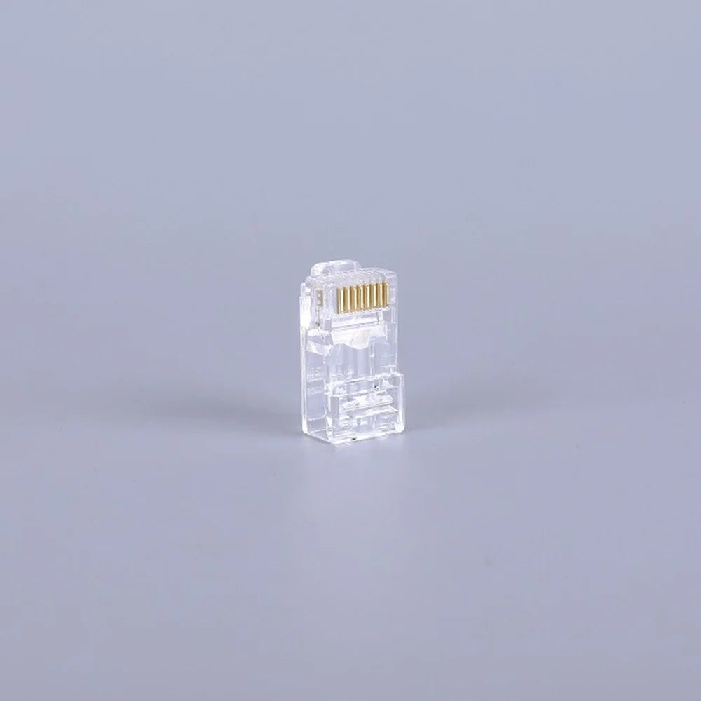 BAJEAL 100PCS RJ45 8P8C Cat6 Ends Cat 6 Crystal Connectors Heads Ethernet Cable Crimp Unshielded Pure Copper Gold-Plated Network Plugs - 7