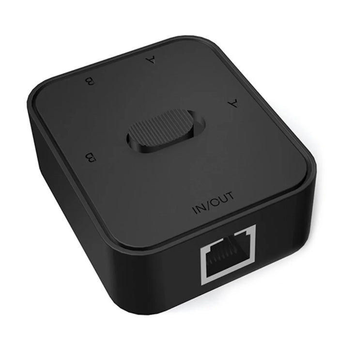 2-Port RJ45 Network Switcher Gigabit Network Splitter Power-Free Internal / External Network Switch Adapter - Black - 1