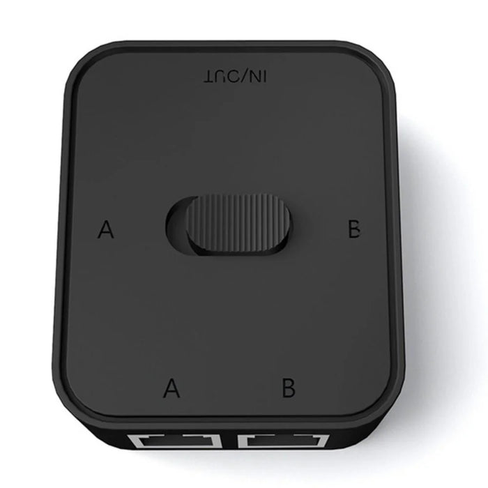 2-Port RJ45 Network Switcher Gigabit Network Splitter Power-Free Internal / External Network Switch Adapter - Black - 5