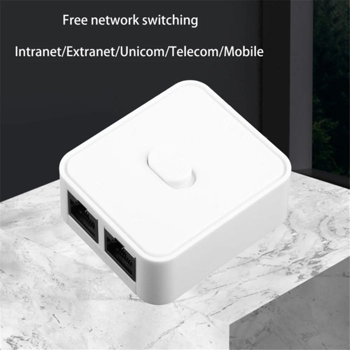 2-Port RJ45 Network Switcher Gigabit Network Splitter Power-Free Internal / External Network Switch Adapter - Black - 6
