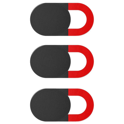 3Pcs Webcam Cover Slide Privacy Security Ultra-Thin Laptop Camera Cover Slide for Phone / Tablet / PC - Black / Red - 1