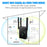 U6 1200m Wireless Router Network Extender Wi-Fi Repeater with External Antenna, WiFi Signal Booster - Black / US Plug - 4