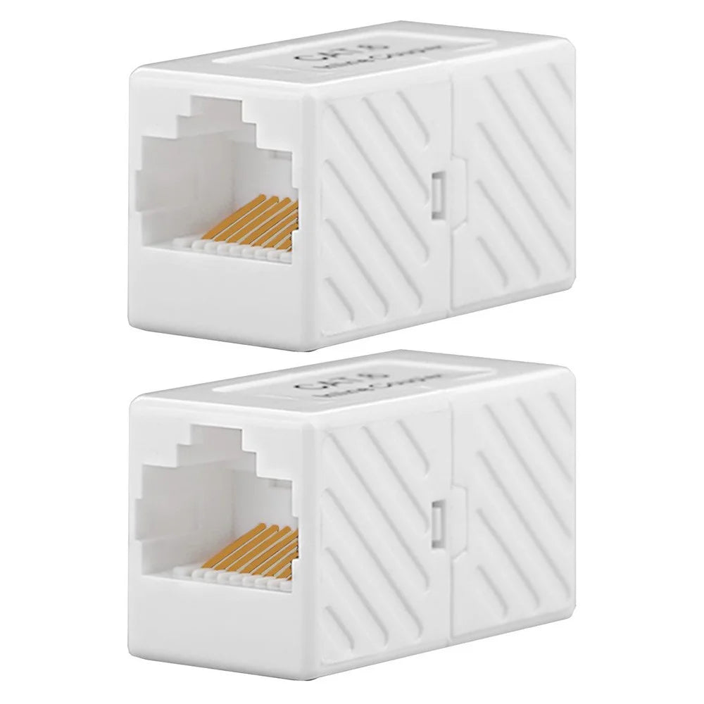 JUNSUNMAY 2Pcs Cat6 Cat5e Cat5 Ethernet Cable Extender Adapter RJ45 Female to Female In Line Coupler - 1