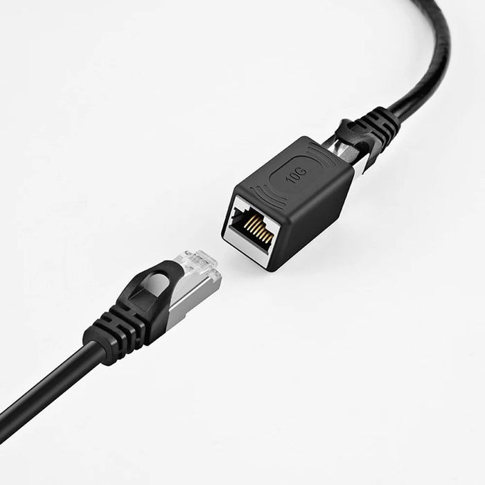 CABLECREATION CL0254 Cat6A Ends Ethernet Cable Crimp Connectors Heads Gold-Plated RJ45 Network Plugs - 6