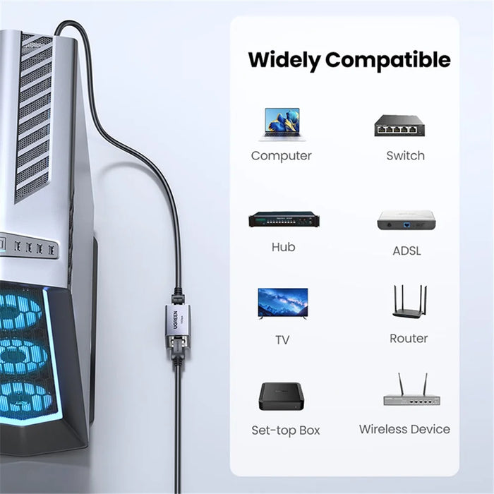 UGREEN Cat8 Cat7 Cat6 Ethernet Cable Adapter Aluminum Alloy RJ45 Connector 10Gbps Network Extender - 5