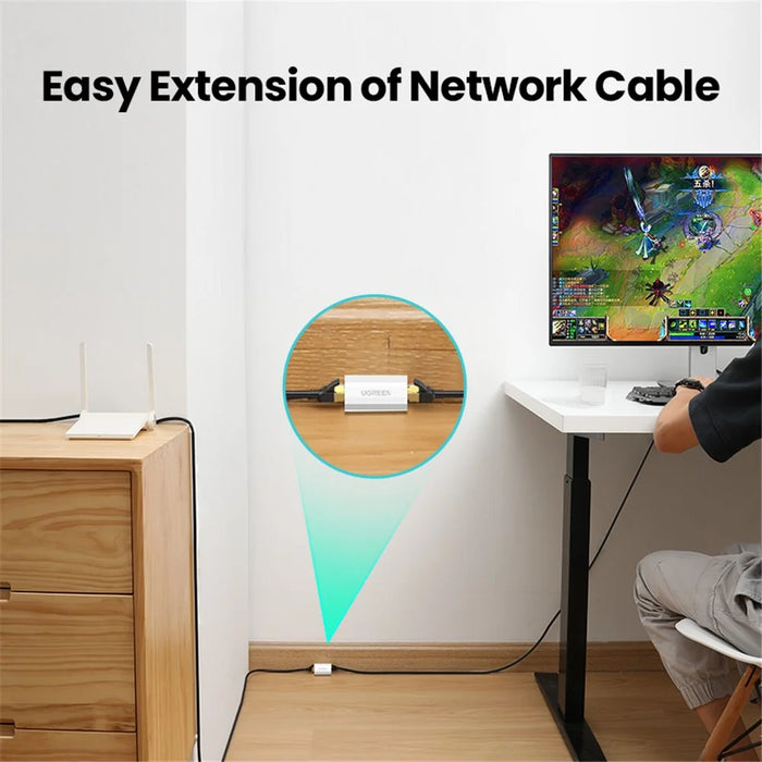UGREEN 20391 Ethernet Cable Connector RJ45 8P8C Female to Female ABS Adapter Network Extender - 3
