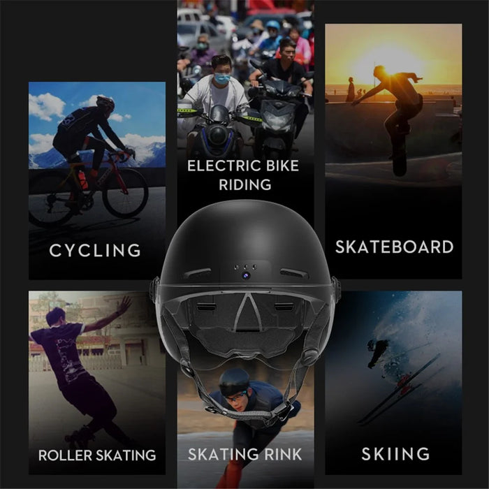 ANYTEK RAW2 Bicycle E-Bike Helmet Camera ABS+EPS Protection Helmet Integrated Video Recorder - Black - 5
